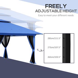 Gazebo Pop-up Blu 13FT X 13FT con Tetto a 2 Livelli e Borsa per il Trasporto, Leggero, per Giardino e Spazi Esterni - Product Image 6
