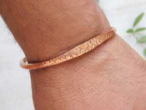 Belladec Hand Hammered Classic <b>Copper</b> Cuff <b>Bangle</b> Adjustable Artisan Jewelry Women's Boho Rustic Elegance - Product Image 3