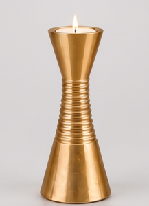 เชิงเทียนเหล็กสีทองลายริ้วทรงเสาสำหรับตกแต่งโต๊ะงานแต่งงานสุดหรู - Product Image 2