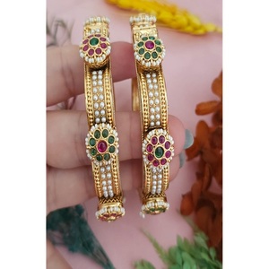 Radiant Premium Quality Gold Plated Brass Moissanite Beautiful Bangle For Women <b>And</b> girls Wedding Wear Collection - Product Image 1