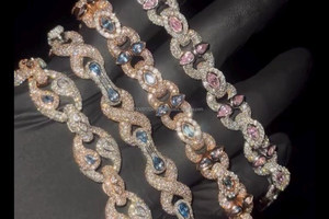 Premium handcrafted moissanite chain bracelets in <b>rose</b> <b>gold</b> and white <b>gold</b> finish designed for bridal fashion and luxury styling - Product Image 5