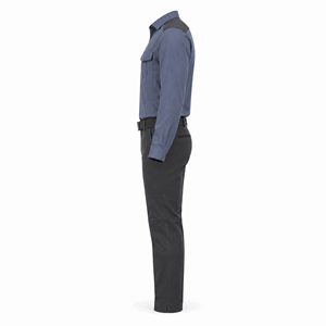 ชุดยูนิฟอร์มรักษาความปลอดภัยสีกรมท่าแบบ unisex เสื้อแขนยาว กางเกงคาร์โก้ สำหรับเจ้าหน้าที่ ใช้ได้ในฤดูร้อน ผลิตจากผ้าโพลีเอสเตอร์ผสมคอตตอนทั้งหมด แบบเย็บด้วยเข็ม - Product Image 4