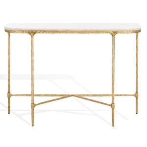 Premium Decorative <b>Console</b> Stand With Marble Finish Stylish Metal Craftsmanship For Luxury Interior Furniture Collection Themes - Product Image 1
