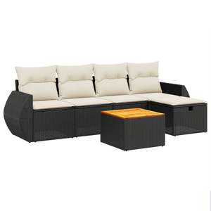 Conjunto de Sofás de Jardín en Blanco Crema y Negro - Product Image 2