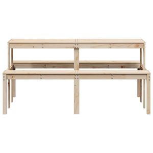 Mesa de Picnic Resistente de Madera de Pino Sólido para Exteriores, Mesa de Picnic de Madera Natural para Uso en Exteriores - Product Image 4