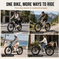 Vélo électrique tout-terrain à pneus larges S700 2000W à double moteur pour adultes, 48V 17.5Ah, longue autonomie, cadre bas, E-bike tout-terrain