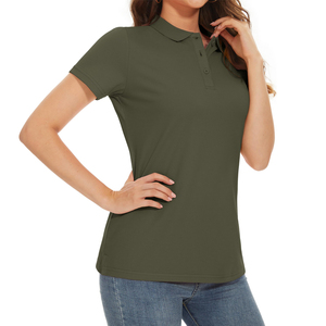 Professional Women's Corporate Office Wear for Shirts-Knitted Breathable 100% Cotton Short Sleeve Uniform T-Shirts - Product Image 3
