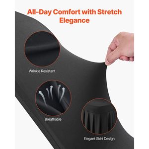 30 Pezzi Coprisedia Elasticizzati in Poliestere e Spandex Neri, Coperture per Sedie da Banchetto, Sala da Pranzo, Feste e Matrimoni - Product Image 3