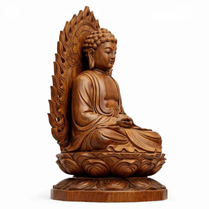 Estatua de Buda de la Medicina para Mesa, de Madera Marrón Oscuro, Estilo Feng Shui Religioso - Product Image 6