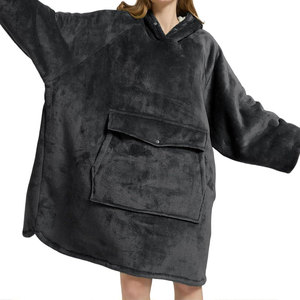 High Quality <b>Blanket</b> Hoodies Custom Logo Soft <b>Plush</b> Oversized Hooded <b>Blanket</b> For Men Women Home And Winter Wholesale - Product Image 1