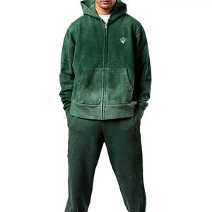 Chándal moderno con efecto descolorido para hombre, tejido ligero y elástico, ideal para entrenamiento en el gimnasio y estilo casual urbano. - Product Image 2