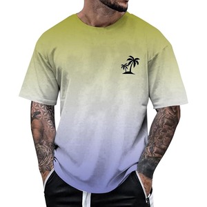 T-shirts décontractés à imprimé palmier, coupe ample, respirants et à séchage rapide - Product Image 3