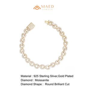 14K Gold Plated <b>Infinity</b> Link <b>Bracelet</b> Luxury Iced Out Chain <b>Bracelet</b> Fine Chain Link <b>Bracelets</b> Women Fashion - Product Image 6