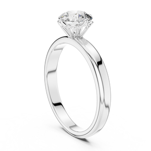 Anillo de compromiso de plata de ley 925 con moissanita de corte redondo al por mayor, fabricante y proveedor OEM ODM de joyería - Product Image 3