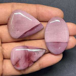Cabujones de Jaspe Mookaite Rosa Natural - Piedras Sueltas de Mookaite con Reverso Plano para Joyería, Colgantes y Manualidades - Product Image 3
