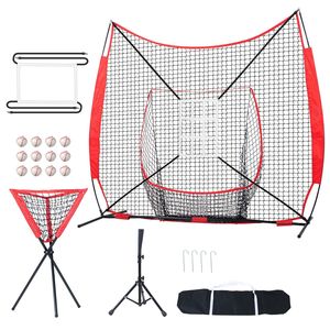 Filet d'entraînement portable 7x7 pieds pour baseball et softball – Équipement essentiel pour l'entraînement au frappeur, au receveur et au lanceur - Product Image 1