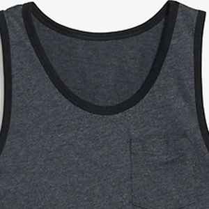 Men's Sleeveless Eco-Friendly Polyester <b>Sports</b> <b>Tank</b> <b>Top</b> Solid Color O-Neck Knitted Casual with Pocket - Product Image 5