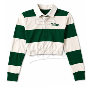 Maillot de rugby court pour femme - Anti-bactérien 100% polyester, fermeture élastique, design personnalisé et nom d'équipe, tissu de qualité supérieure - Product Image 1