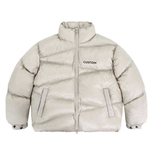 Plus Size Heavy Designer Waterproof Breathable <b>Zipper</b> Oversized Quilted Winter Custom Men Puffer <b>Jacket</b> - Product Image 3