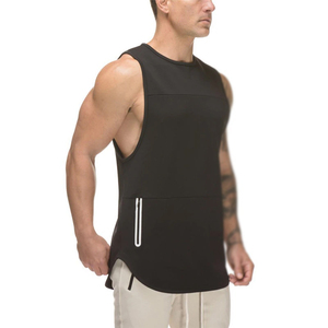 Débardeur de musculation pour hommes, débardeur de fitness, veste sans manches à fermeture éclair, vêtements de sport respirants en coton pour l'été, vêtements de sport ajustés pour hommes - Product Image 2