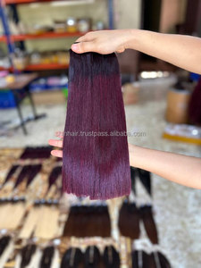 ขายดีที่สุด!!! มัดผมสีไวน์แดงมัดผมตรงขนาด8นิ้วถึง12นิ้ว - Product Image 6