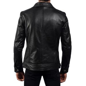 Vente en gros vestes en cuir de haute qualité pour hommes printemps automne solide col montant personnalisé bonne qualité veste pour hommes à la mode - Product Image 2