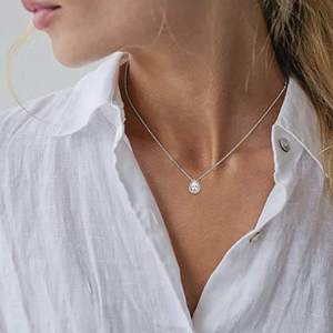 Collar Unisex de Oro Sólido de 14K con Diamante de Corte Brillante Redondo, Estilo Vintage Minimalista para Uso Diario, Color G - Product Image 5