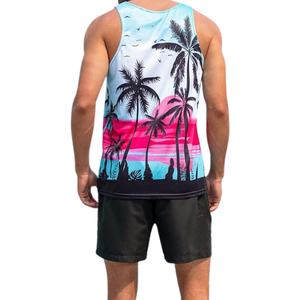 2026 Custom Sublimated <b>Men's</b> Tank Tops Knitted Formal Breathable Quick Dry Sports Fitness Fashion Running <b>Singlets</b> Printed - Product Image 4