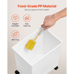 กล่องเก็บข้าวสารขนาดใหญ่ 6.6 แกลลอน/25 ลิตร กล่องจ่ายอาหารสัตว์เลี้ยงสำหรับห้องครัว กล่องเก็บส่วนผสมอาหารสัตว์ ข้าว ธัญพืช แป้ง - Product Image 5