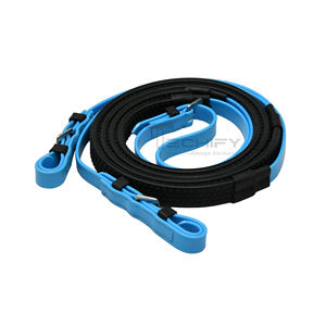 Bridon pour cheval TECHIFY en PVC bleu avec garniture noire et sangles réglables pour une conduite sécurisée, style selle anglaise - Product Image 4