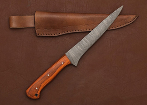 Couteaux à filet en acier Damas forgés à la main, lame flexible, manche confortable, pour la préparation du poisson - Product Image 4