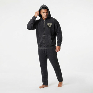 Conjunto Deportivo de Dos Piezas para Hombre, de Buena Calidad, Lavado Ácido, Sudadera con Capucha Oversize con Cierre Completo y Bolsillo Canguro - Product Image 6