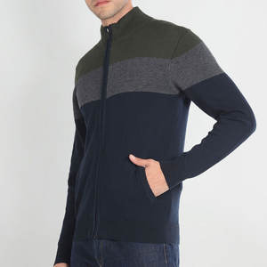 Pull en tricot jacquard en coton et laine personnalisé avec logo, col roulé, col haut, pour homme, automne-hiver - Product Image 2