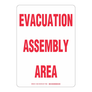 Panneau de signalisation de sécurité pliable pour zone d'évacuation intérieure/extérieure Brady, vert/blanc - Product Image 1