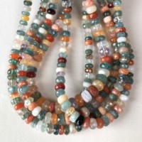 Perles de pierre facettées multi-disco rondelles 100 % naturelles certifiées IGI Grade AA 6,5 mm-8,5 mm multicolores multi-feu Vivaaz Gems