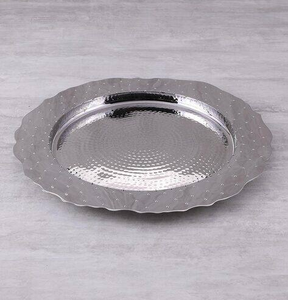 Platos de Aluminio para Servir, Platos para Restaurante, Bandejas para Aperitivos y Frutas, Juegos de Platos para Cena, Vajilla, Bandejas para Hornear de Aluminio con Borde Decorado - Product Image 2