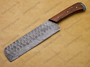 Couteau à découper en acier damas fait main sur mesure avec étui en cuir |   Couteau à découper la viande forgé robuste, vente en gros - Product Image 3