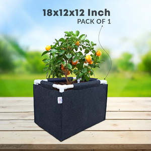 Sac de culture rectangulaire en tissu géotextile Casa De Amor 400 GSM avec support en tuyau PVC, idéal pour la culture de légumes sur terrasse - Product Image 1