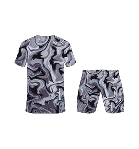 Conjunto de Camiseta y Pantalones Cortos de Fútbol Sublimados Ferocious para Hombre, Cuello en V, Secado Rápido, Ropa Deportiva para Todas las Temporadas, Estampado de Camuflaje - Product Image 3