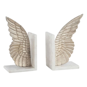 Handcrafted Natural Horn & Silver Metal Decorative Bookends Pair Heavy Duty Vintage Tabletop <b>Book</b> <b>Ends</b> - Product Image 3