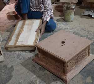 Handmade Wooden <b>Spice</b> <b>Box</b> 12 Compartment Masala Dabba Rustic Kitchen Organizer - Product Image 3