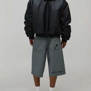 Shorts d'été personnalisés de haute qualité en tissu French Terry pour hommes, taille élastique, impression sérigraphique, longs shorts pour hommes par Inspire Apparel - Product Image 2