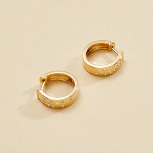 14K <b>Gold</b> <b>Huggie</b> Earrings_ Dainty Lab-Grown Diamond Jewelry - Product Image 4