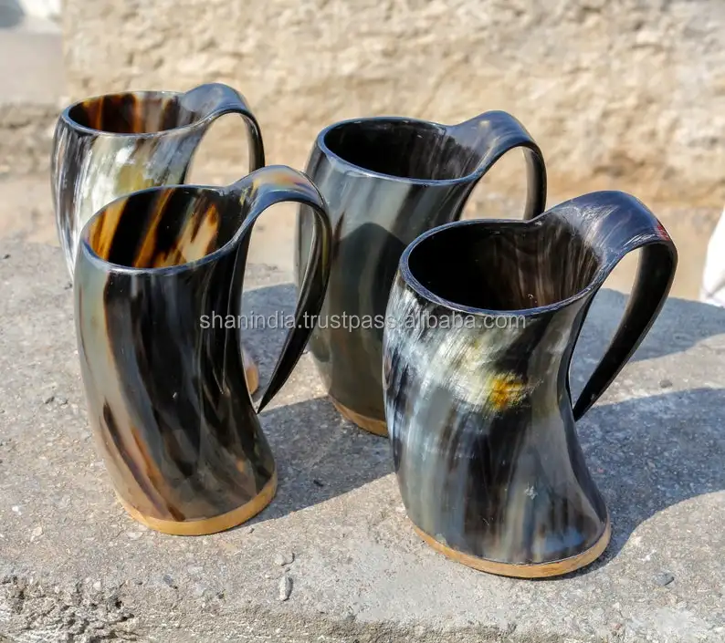 Mugs Viking naturel de haute qualité, finition à la main