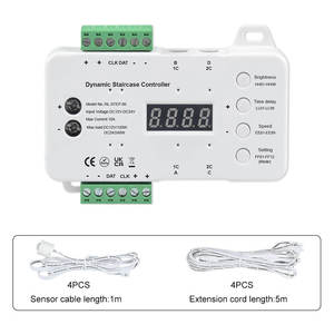 Sensor de movimiento automático de 16 canales Control de iluminación de escalera 12V 24V Controlador de tira de luz de escalera de detección humana regulable - Product Image 4