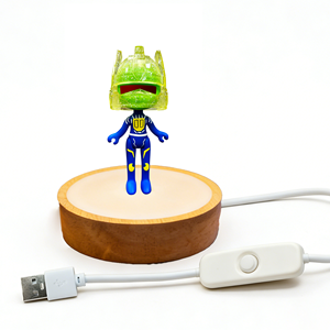 HelmeTeam Glitter Earth Night <b>Light</b> <b>LED</b> Glowing Base <b>USB</b> Cable One-Button Control 2700K Soft Warm White Small Size Bedroom Decor - Product Image 1