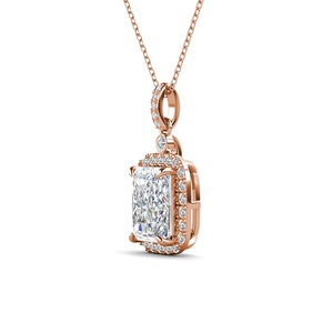 Glace Pilée Cubique Zircone Femmes Bijoux 925 Argent De Luxe Halo Pendentif Collier Accessoires De Bijoux Destiny Bijoux - Product Image 4