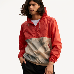 Veste coupe-vent légère pour homme, à capuche, fermeture éclair intégrale, résistante au vent, pour course à pied, randonnée, vêtements de sport décontractés - Product Image 1