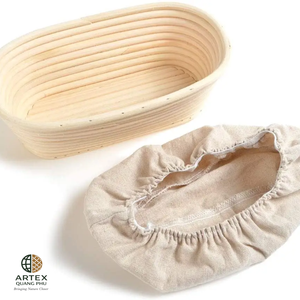 ARTEX QUANG PHU Oval Banneton Proofing <b>Basket</b> Cotton Liner <b>Bread</b> Rising <b>Basket</b> for Artisan Baking Reusable - Product Image 6