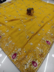 Burgundy Crinkled Silk Dupatta with Gold Border Elegant Traditional Indian Pakistani Women <b>Wedding</b> Party Diwali Wear - Product Image 4
